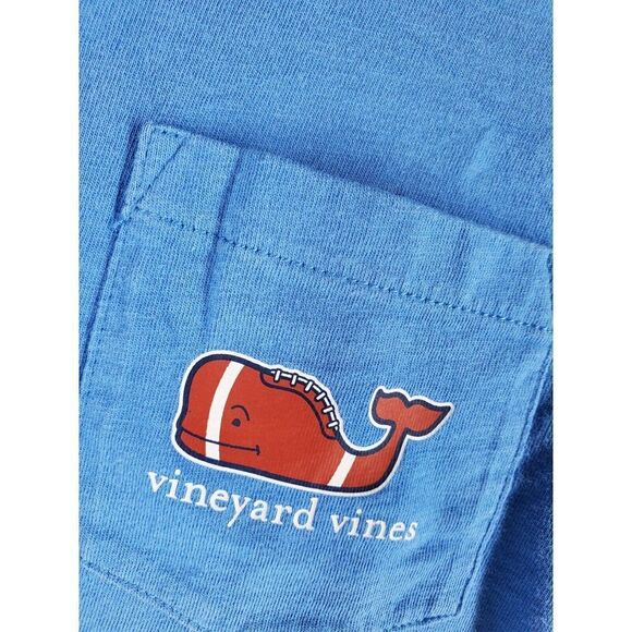 Vineyard Vines T-Shirt Football Whale Touchdown Wmns M Blue Graphic LS Crewneck - Picture 8 of 12